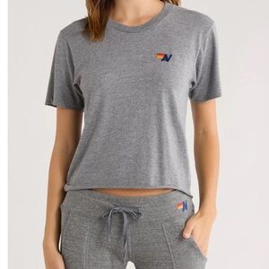 Aviator Nation Heather Gray Tee with Logo